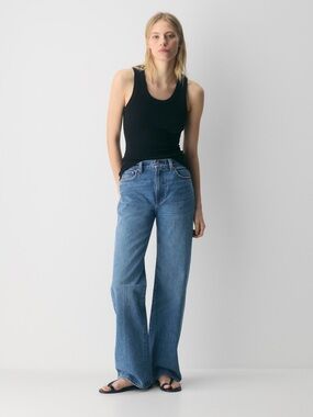 Denim Forum The Farrah Hi-Rise Wide Leg Jean